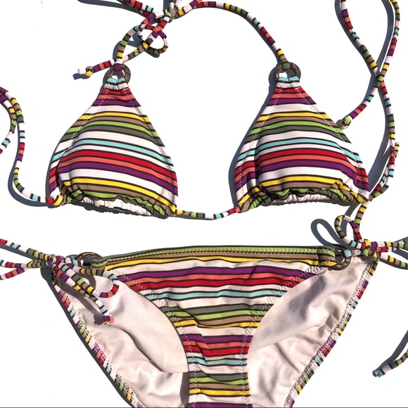 AMERICAN EAGLE RAINBOW TRIANGLE BIKINI - Picture 1 of 4